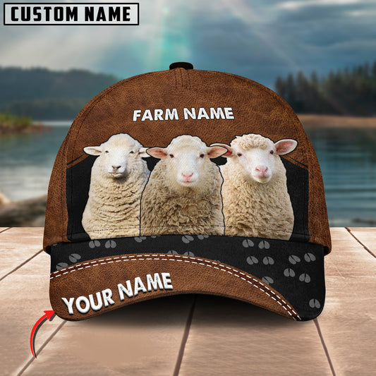 Joycorners Happy Sheep Customized Name And Farm Name 3D Classic Cap