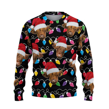 Joycorners Highland Cattle Christmas Ugly Sweater