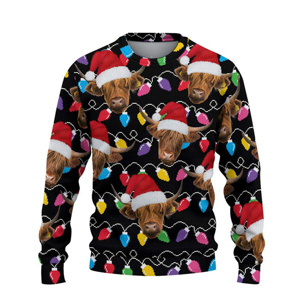 Joycorners Highland Cattle Christmas Ugly Sweater