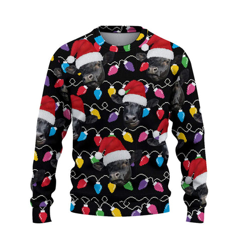 Joycorners Black Angus Christmas Ugly Sweater