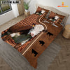 JoyCorners Custom Name Hereford Cattle Leather Carving 3D Bedding Set
