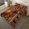 JoyCorners Custom Name Horse Leather Carving 3D Bedding Set