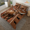 JoyCorners Custom Name Texas Longhorn Cattle Leather Carving 3D Bedding Set