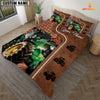JoyCorners Custom Name Tractor Leather Carving 3D Bedding Set