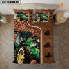 JoyCorners Custom Name Tractor Leather Carving 3D Bedding Set