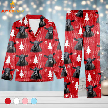 Joycorners Black Angus Cattle Chrismas Pattern 3D Pajamas