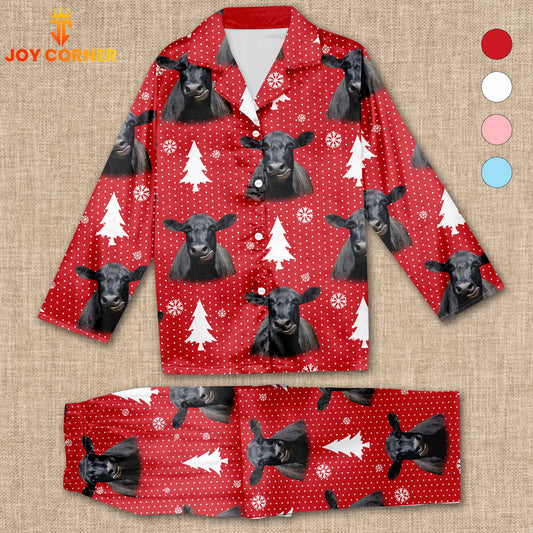 Joycorners Black Angus Cattle Chrismas Pattern 3D Pajamas