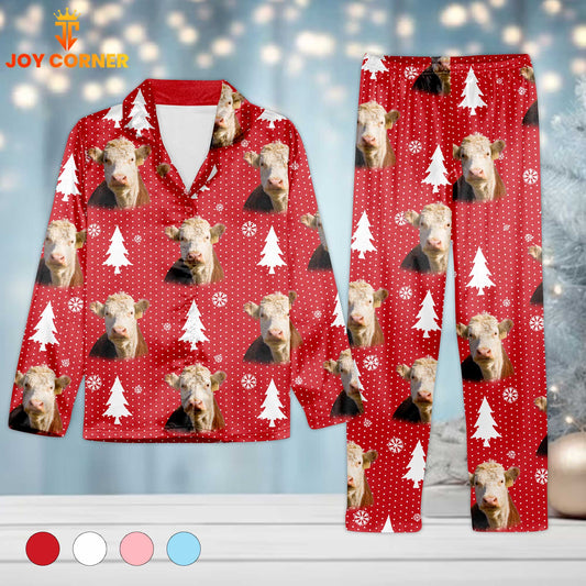 Joycorners Hereford Cattle Chrismas Pattern 3D Pajamas