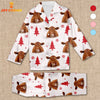 Joycorners Red Angus Cattle Chrismas Pattern 3D Pajamas