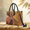 JC Personalized Name Red Angus Cattle 3D Leather Carving Handbag