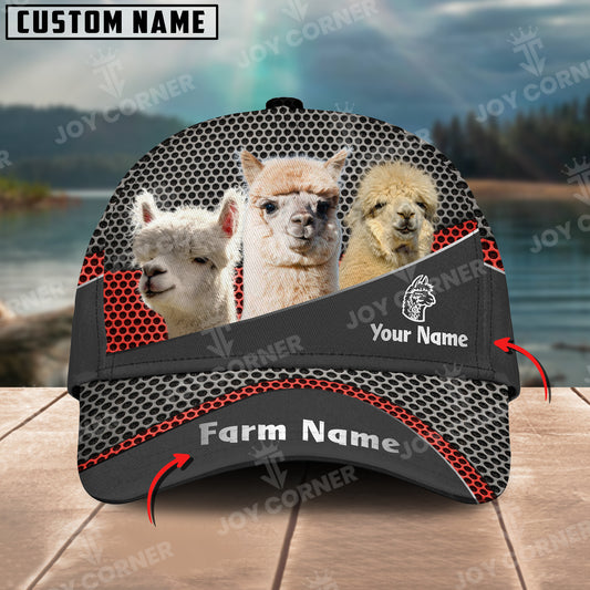 Joycorners Alpaca Customized Name And Farm Name Metal 3D Classic Cap