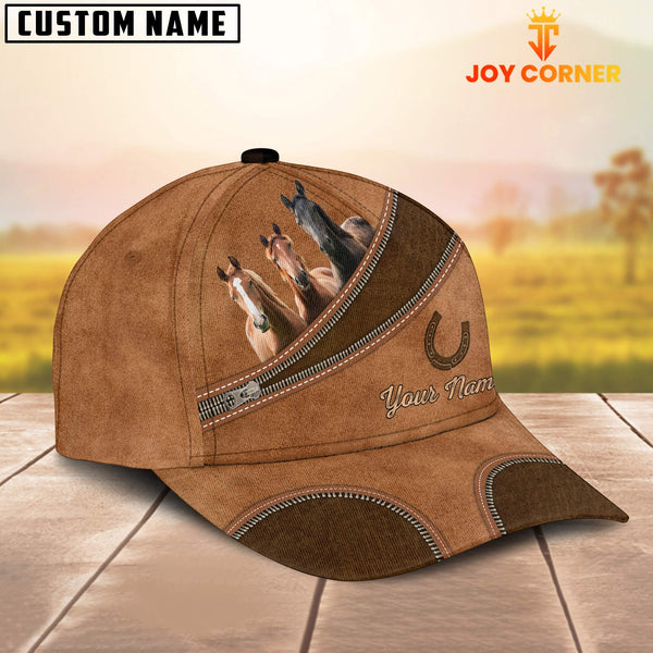 Joycorners Custom Name Horse Brown Happiness Cap