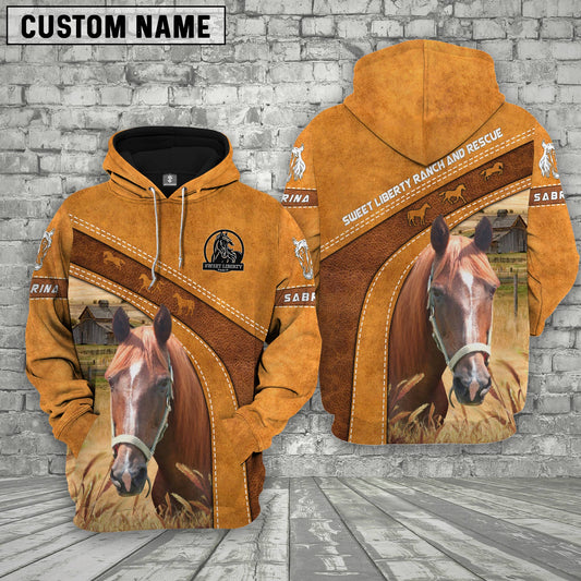 Joycorners Horse 3D Customized Name - Farm Name Hoodie For Sherry