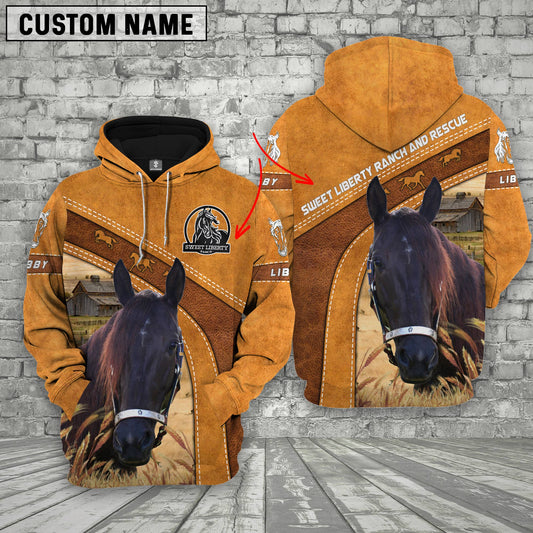 Joycorners Horse 3D Customized Name - Farm Name Hoodie For Sherry