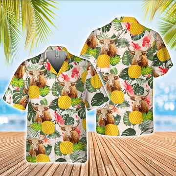 Joy Corners Texas Longhorn Are Men Are Created Equal 3D Hawaiian Shirt