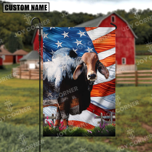 Joycorners Red Brahman Cattle US Flag Farming 3D Flag