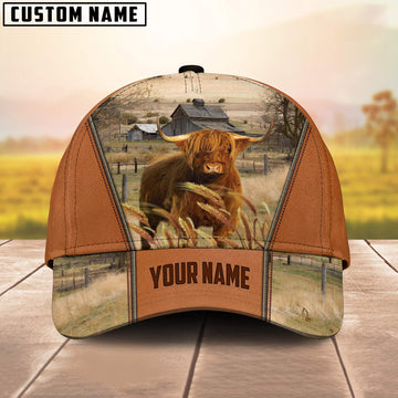Joycorners Custom Name Highland Cattle 3D Cap