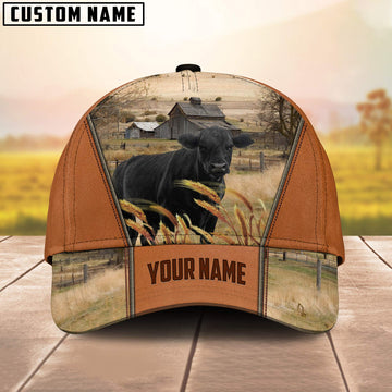 Joycorners Custom Name Black Angus 3D Cap