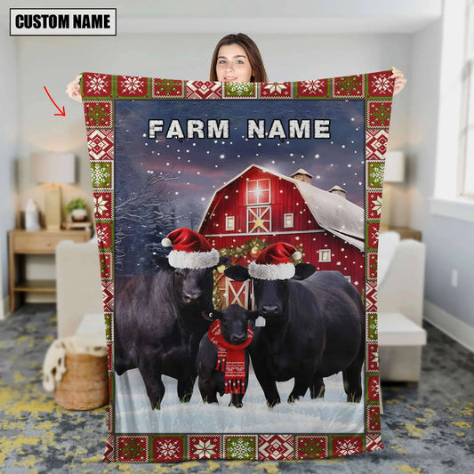 Joycorners Black Angus Merry Christmas Pattern 3D Blanket