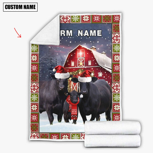 Joycorners Black Angus Merry Christmas Pattern 3D Blanket