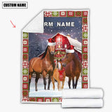 Joycorners Horse Merry Christmas Pattern 3D Blanket