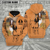 Joycorners Farm Personalized Name Boer Goat Leather Pattern 3D Printed Hoodie