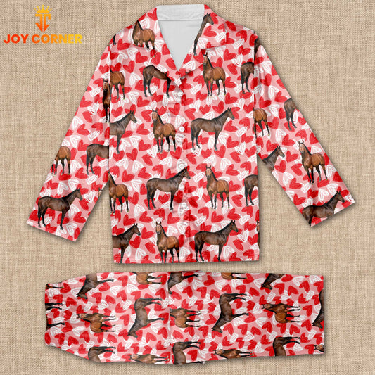 Joycorners Horse Valentine Pattern 3D Pajamas