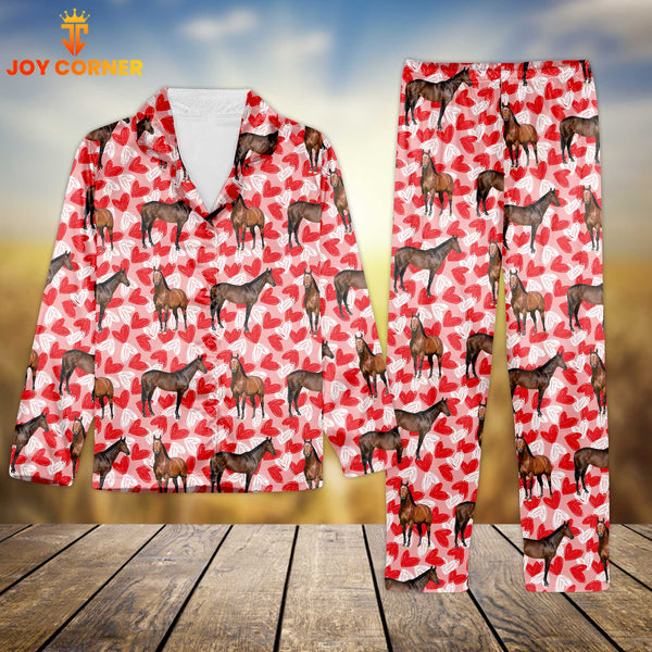 Joycorners Horse Valentine Pattern 3D Pajamas