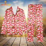 Joycorners Texas Longhorn Valentine Pattern 3D Pajamas