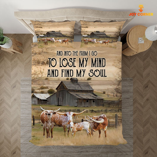 JoyCorners Texas Longhorn Find My Soul 3D Bedding Set