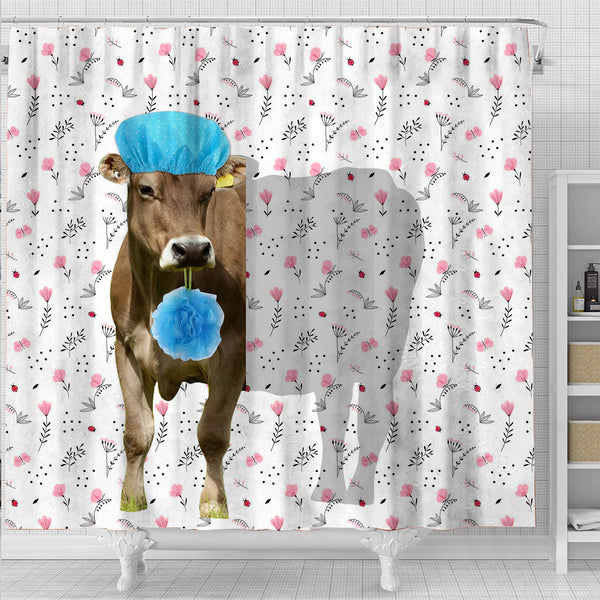 Joycorners Brown Swiss Flower 3D Shower Curtain
