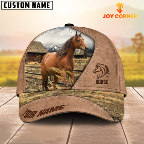 Joycorners Customized Name Horse On Ranch Light Brown Cap
