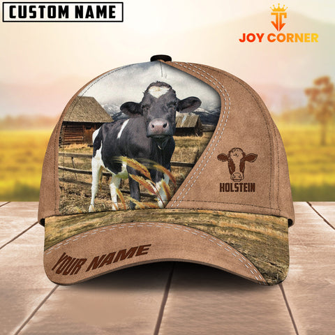 Joycorners Customized Name Holstein On Ranch Light Brown Cap