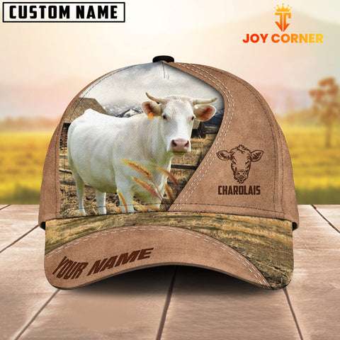 Joycorners Customized Name Charolais On Ranch Light Brown Cap