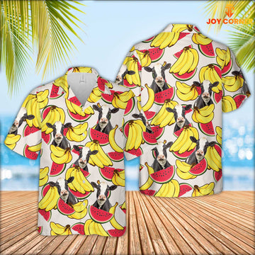 Joy Corners Holstein Face Fruit Pattern 3D Hawaiian Shirt