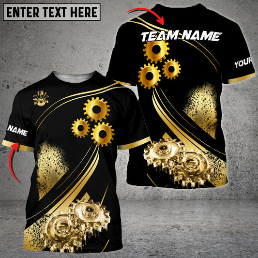 Joycorners Mechanic Golden Custom Name Printed 3D Shirt