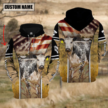 Joycorners Farm Custom Name Speakle Park On Farm US Flag 3D Printed Hoodie