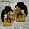 Joycorners Farm Custom Name Hereford Cattle Black Yellow 3D Printed Hoodie