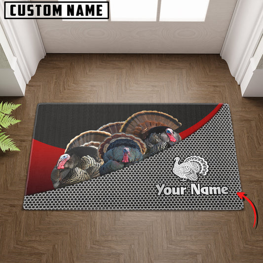 Joycorners Turkeys Metal Pattern Doormat