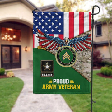 Joycorners Customized Proud U.S Veteran Personalized Garden Flag #MT1