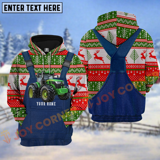 Joycorners Tractor Farmer Christmas Design Personalized Name 3D Shirt
