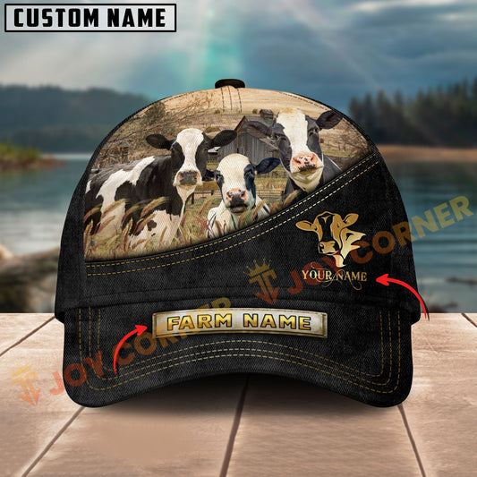 Joycorners Holstein Farm Cattle Multicolor Options Personalized Name 3D Cap