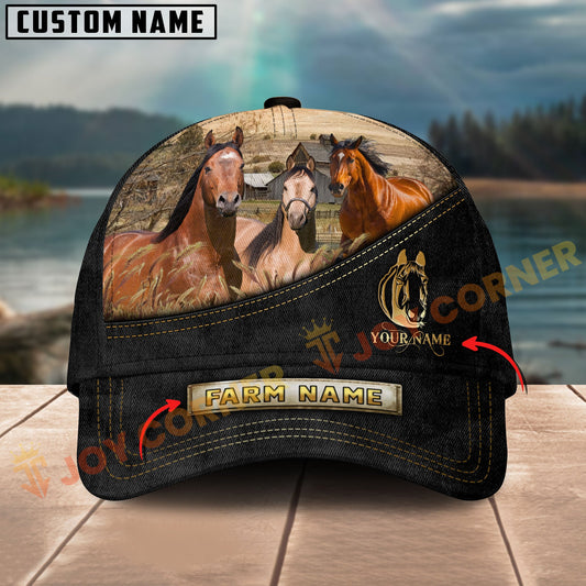 Joycorners Quarter Farm Cattle Multicolor Options Personalized Name 3D Cap
