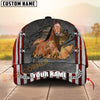 Joycorners Farm Cattle Rustic Flag Charge Effect Personalized Name 3D Cap (8 Cattle Breeds)