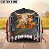Joycorners Farm Cattle Rustic Flag Charge Effect Personalized Name 3D Cap (8 Cattle Breeds)