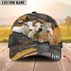 Joycorners Cattle Rustic Farm Leather Metal Design Personalized Name 3D Cap (8 Cattle Breeds)