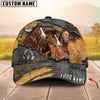 Joycorners Cattle Rustic Farm Leather Metal Design Personalized Name 3D Cap (8 Cattle Breeds)