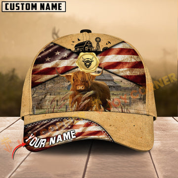 Joycorners Highland American Farm Style Personalized Name 3D Cap