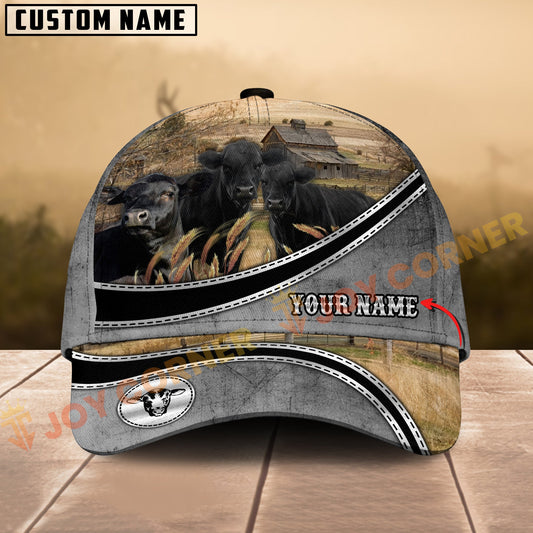 Joycorners Black Angus Modern Ranch Style Personalized Name 3D Cap