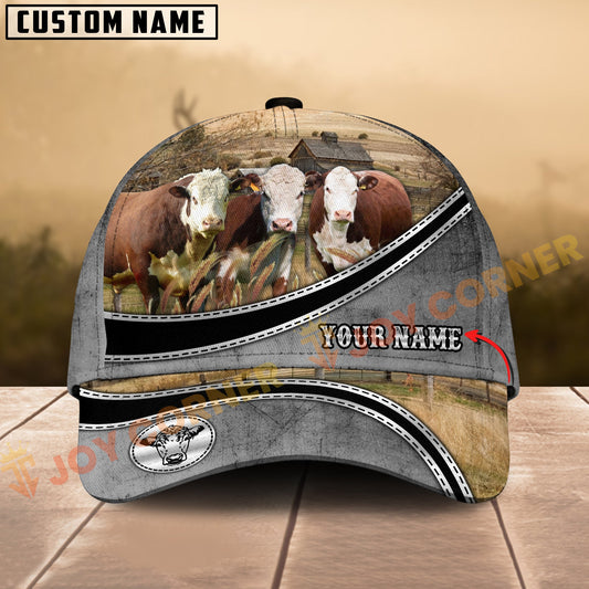 Joycorners Hereford Modern Ranch Style Personalized Name 3D Cap